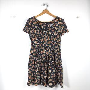 Vintage Express Romper Women's Size 1/2 Floral 90s Flowy Shorts